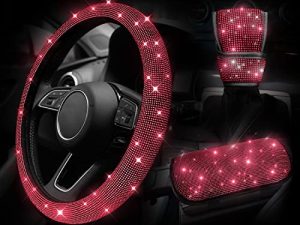 Red Bling Car Accessories for Women Set