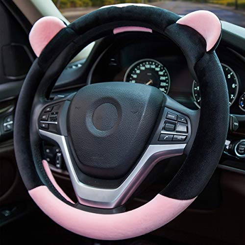 ChuLian Cute Winter Warm Plush Auto Car Steering Wheel Cover for Women Girls ChuLian Cute Winter Warm Plush Auto Car Steering Wheel Cover for Women Girls