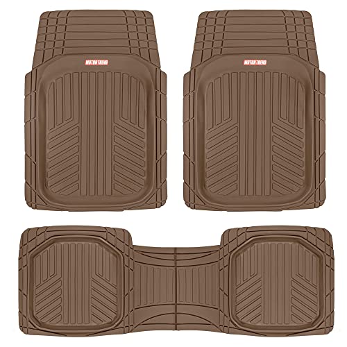 Motor Trend FlexTough Plus Brown Rubber Car Floor Mats - All Weather Deep Dish Automotive Floor Mats Motor Trend FlexTough Plus Brown Rubber Car Floor Mats - All Weather Deep Dish Automotive Floor Mats
