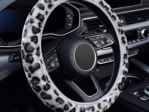 KAFEEK Elastic Long Microfiber Plush Steering Wheel Cover for Winter Warm