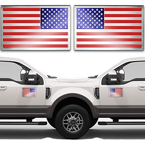 Embossed 3D Metal American Flag Car Stickers and Decals (1 Pair) Embossed 3D Metal American Flag Car Stickers and Decals (1 Pair)