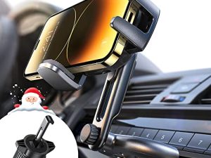 LISEN Adjustable Phone Mount for Car CD Phone Holder for Car Vent One Hand Operation CD Player Phone Mount Ultra Sturdy CD Cell Phone Holder Car Compatible with iPhone 14