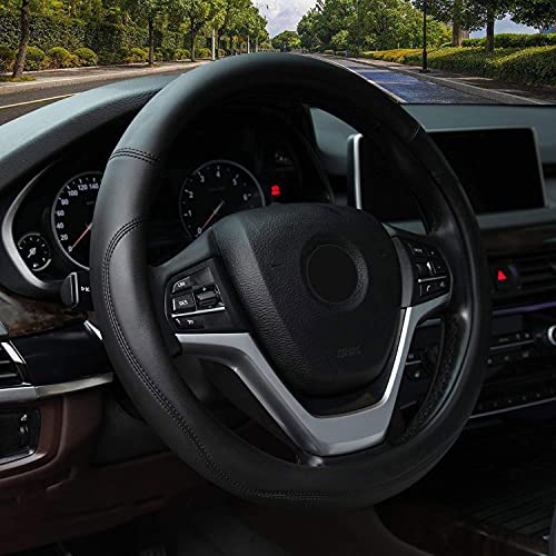 Valleycomfy Microfiber Leather Steering Wheel Cover Universal 15 inch (Black) Valleycomfy Microfiber Leather Steering Wheel Cover Universal 15 inch (Black)