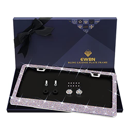 Bling Rhinestone License Plate Frame for Women Teen Girls,White Diamond Sparkly Stainless Steel Frames & Over 1200 pcs Finest 14 Facets Round-Cut Glass Crystals Premium Diamond+GiftBox(Colorful) Bling Rhinestone License Plate Frame for Women Teen Girls,White Diamond Sparkly Stainless Steel Frames & Over 1200 pcs Finest 14 Facets Round-Cut Glass Crystals Premium Diamond+GiftBox(Colorful)