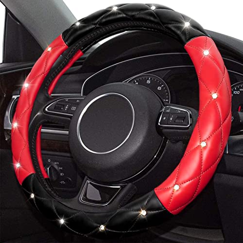 Xizopucy Black Red Steering Wheel Cover Xizopucy Black Red Steering Wheel Cover