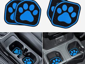 Auovo Auto Cup Holder Inserts Coaster Fit for 2018-2022 Wrangler JL JLU 2020-2022 Gladiator Accessories JT Cup Mat Pad Interior Decoration(4 Pcs Kit)(Blue)