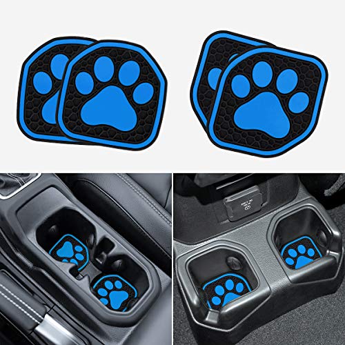 Auovo Auto Cup Holder Inserts Coaster Fit for 2018-2022 Wrangler JL JLU 2020-2022 Gladiator Accessories JT Cup Mat Pad Interior Decoration(4 Pcs Kit)(Blue) Auovo Auto Cup Holder Inserts Coaster Fit for 2018-2022 Wrangler JL JLU 2020-2022 Gladiator Accessories JT Cup Mat Pad Interior Decoration(4 Pcs Kit)(Blue)
