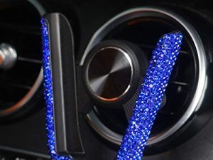 SUNCARACCL Bling Car Phone Holder Mini Car Dash Air Vent Automatic Phone Mount Universal 360°Adjustable Crystal Auto Car Stand Phone Holder Car Accessories for Women and Girls (Blue)
