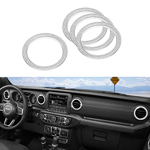 1797 for Jeep Wrangler Accessories Gladiator JL JLU 2022 2021 2020 2019 2018 Air Outlet Vent Cover Trim Car Interior Stickers Decals Bling Crystal Silver Pack of 4 1797 for Jeep Wrangler Accessories Gladiator JL JLU 2022 2021 2020 2019 2018 Air Outlet Vent Cover Trim Car Interior Stickers Decals Bling Crystal Silver Pack of 4