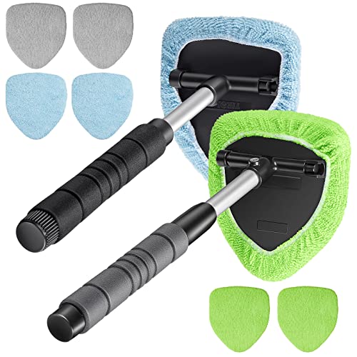 2 Sets Windshield Cleaner Car Window Cleaner Car Window Cleaning Tool Glass Cleaner Wiper with Detachable Handle Microfiber Pads and Spray Bottle Car Cleanser Brush Car Cleaning Kit (Blue Green Gray) 2 Sets Windshield Cleaner Car Window Cleaner Car Window Cleaning Tool Glass Cleaner Wiper with Detachable Handle Microfiber Pads and Spray Bottle Car Cleanser Brush Car Cleaning Kit (Blue Green Gray)
