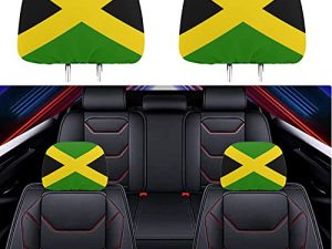 Hangoo 2 Pack Headrest Covers for Jamaica Flag