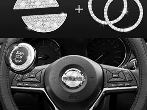 JINGSEN Bling Bling Car Steering Wheel Diamond Crystal Decal Decoration Cover Sticker Fit for Nissan