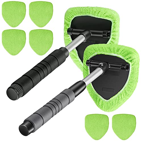 2 Sets Windshield Cleaner Car Window Cleaner Car Window Cleaning Tool Glass Cleaner Wiper with Detachable Handle Microfiber Pads and Spray Bottle Car Cleanser Brush Car Cleaning Kit (Green) 2 Sets Windshield Cleaner Car Window Cleaner Car Window Cleaning Tool Glass Cleaner Wiper with Detachable Handle Microfiber Pads and Spray Bottle Car Cleanser Brush Car Cleaning Kit (Green)