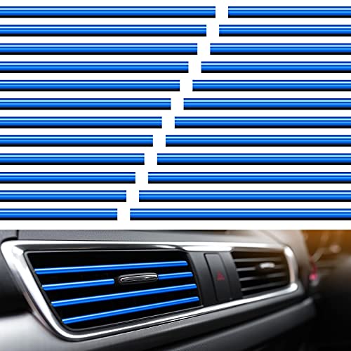 Frienda 20 Pieces Car Air Conditioner Vent Outlet Decoration Strips Universal Waterproof Bendable Car Vent Outlet Trim Decoration Car Interior Accessories for Straight Air Vent Outlet (Blue) Frienda 20 Pieces Car Air Conditioner Vent Outlet Decoration Strips Universal Waterproof Bendable Car Vent Outlet Trim Decoration Car Interior Accessories for Straight Air Vent Outlet (Blue)