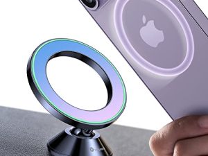 VICSEED Fit for MagSafe Car Mount [Colorful Gradient] Magnetic Phone Holder for Car Dashboard [Lasting & Never Fall] All Metal Sturdy Phone Mount for Car Dash Fit iPhone 14 13 12 Pro Max All Mobile
