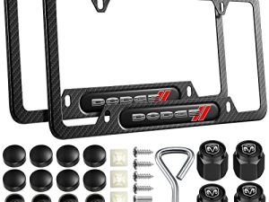 DEWEST 2PCS License Plate Frames Compatible with Dodge