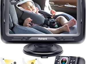 Baby Car Camera HD 1080P Baby Car Mirror 5 Mins Easy Installation Crystal Night Vision Infant Travel Safety Kit Rohent N06