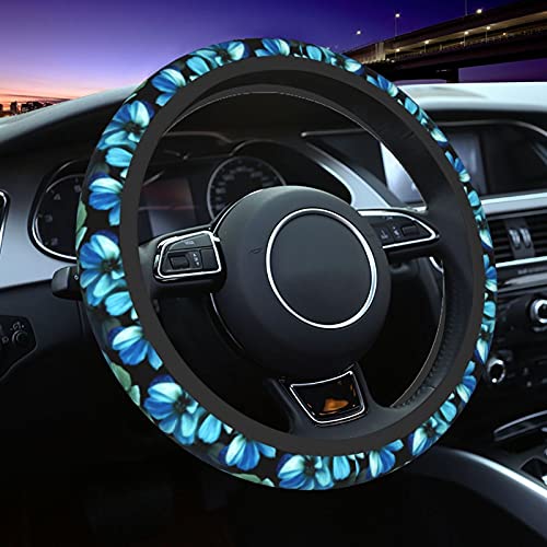 Blue Flower Steering Wheel Cover for Women Car Accessories Cute Girls Girly Universal 15 Inch Neoprene Auto Interior Decor Anti Slip Automotive Truck Protector Blue Flower Steering Wheel Cover for Women Car Accessories Cute Girls Girly Universal 15 Inch Neoprene Auto Interior Decor Anti Slip Automotive Truck Protector