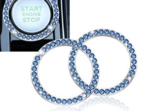 LivTee 2 PCS Crystal Rhinestone Car Engine Start Stop Decoration Ring