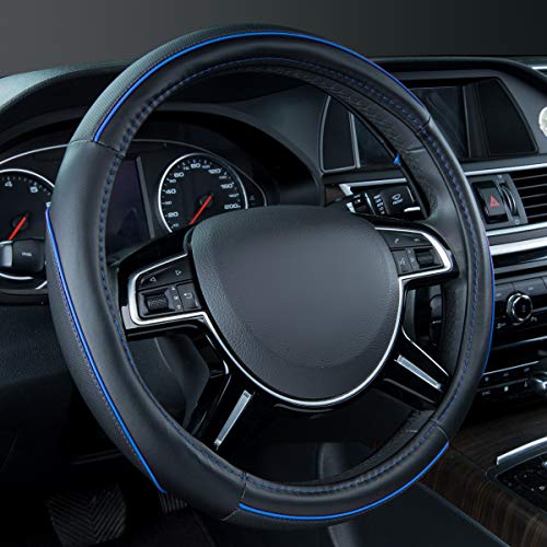 Car Pass Colour Piping Leather Universal Fit Steering Wheel Cover Car Pass Colour Piping Leather Universal Fit Steering Wheel Cover