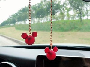 YKBBzzz Car Interior Decoration Pendant Cute Mouse Rearview Mirror Pendant Decoration for Car Goods Car Interior Accessories LQQNB (Color Name : Red)