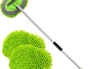 anngrowy 62" Microfiber Car Wash Brush Mop Kit Mitt Sponge with Long Handle Car Cleaning Supplies Kit Duster Washing Car Tools Accessories
