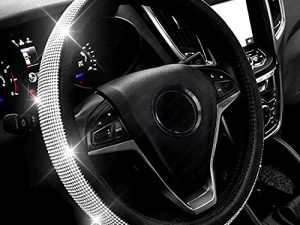 New Diamond Leather Steering Wheel Cover with Bling Bling Crystal Rhinestones