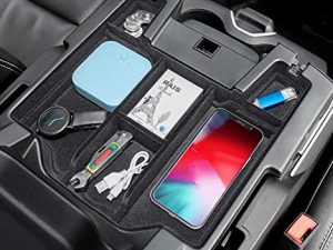 PIMCAR Center Console Organizer Upgrade Flocked Liner Interior Compatible with Dodge RAM 1500 2500 3500 2019 2020 2021 2022 2023 ABS Plastic Material Shell Armrest Box Insert Tray Accessories