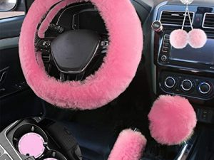 ZXGHIJJ Fluffy Car Accessories Set