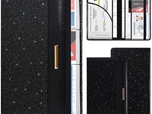 Car Registration and Insurance Holder Vehicle Glove Box Organizer Leather Car Document Holder for Driver's License