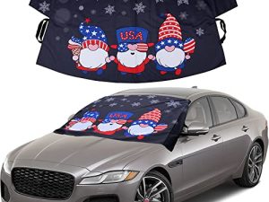 EcoNour Car Windshield Snow Cover for Car Decor | Tough 600D Polyester Fabric Windshield Snow Cover | Water & Sag-Proof Christmas Car Accessories for Ice Removal | Standard (69 x 42 inches)