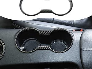 RT-TCZ Carbon Fiber Cup Holder Cover Frame Trim Interior Accessories for Ford Mustang 2015-2022