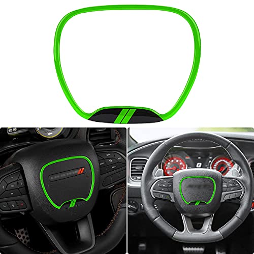 Auovo Steering Wheel Trim Cover for Charger Challenger Accessories 2015 2016 2017 2018 2019 2020 2021 2022 3D Domed Badge Overlay Decal Trim Cover Sticker Interior Accessories (Green) Auovo Steering Wheel Trim Cover for Charger Challenger Accessories 2015 2016 2017 2018 2019 2020 2021 2022 3D Domed Badge Overlay Decal Trim Cover Sticker Interior Accessories (Green)