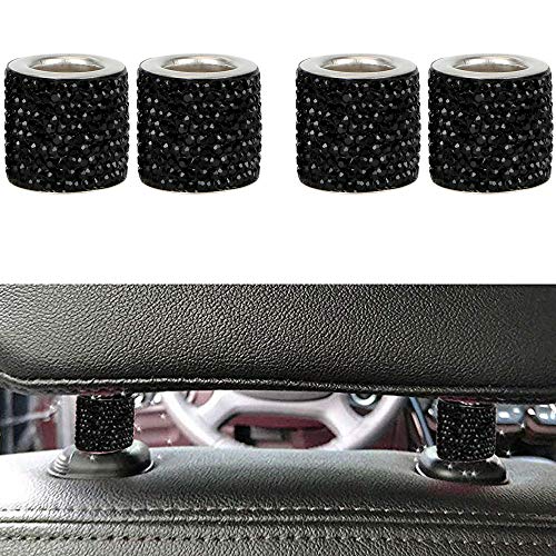 LEIWOOR 4 Pack Car Headrest Collars,Car Head Rest Collars Rings Decor Bling Bling Crystal Diamond Ice for Car SUV Truck Interior Decoration (Black) LEIWOOR 4 Pack Car Headrest Collars,Car Head Rest Collars Rings Decor Bling Bling Crystal Diamond Ice for Car SUV Truck Interior Decoration (Black)