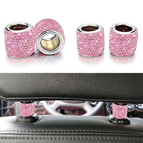 LEIWOOR 4 Pack Car Headrest Collars,Car Head Rest Collars Rings Decor Bling Bling Crystal Diamond Ice for Car SUV Truck Interior Decoration (Pink) LEIWOOR 4 Pack Car Headrest Collars,Car Head Rest Collars Rings Decor Bling Bling Crystal Diamond Ice for Car SUV Truck Interior Decoration (Pink)