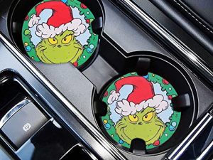 1Pair Grinchs Car Cup Coasters