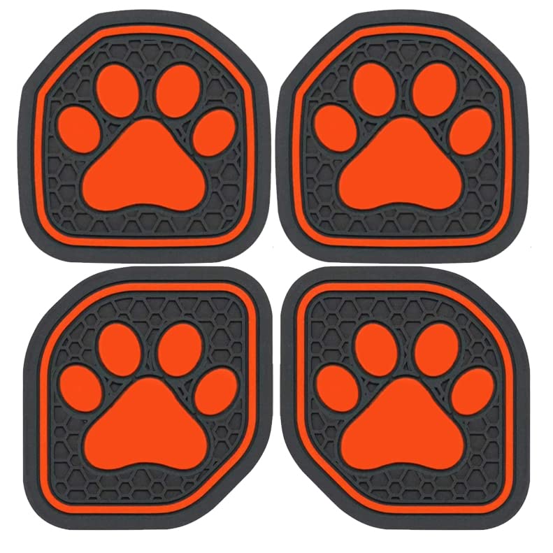Auovo Auto Cup Holder Inserts Coaster Fit for 2018-2022 Wrangler JL JLU 2020-2022 Gladiator Accessories JT Cup Mat Pad Interior Decoration(4 Pcs Kit)(Orange) Auovo Auto Cup Holder Inserts Coaster Fit for 2018-2022 Wrangler JL JLU 2020-2022 Gladiator Accessories JT Cup Mat Pad Interior Decoration(4 Pcs Kit)(Orange)