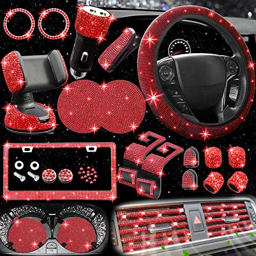 27 Pcs Bling Car Accessories Set for Women 27 Pcs Bling Car Accessories Set for Women