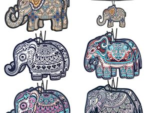 10 Pack Car Air Fresheners Boho Elephant Scented Hanging Air Fresheners Car Fresheners for Women Elephant Air Freshener Elephant Car Accessories Infused with 5 Essential Oils for Car Home Closet Use