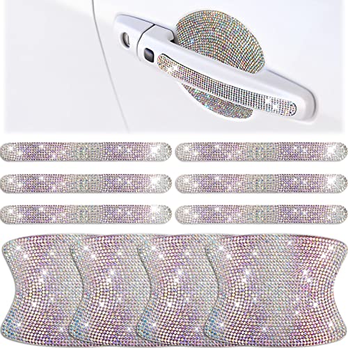 Frienda 10 Pieces Bling Car Door Handle Protector Rhinestone Universal Car Handle Cover Reflective Bling Car Handle Cover Car Door Bowl Protection for Car Laptops Decoration (Colorful) Frienda 10 Pieces Bling Car Door Handle Protector Rhinestone Universal Car Handle Cover Reflective Bling Car Handle Cover Car Door Bowl Protection for Car Laptops Decoration (Colorful)