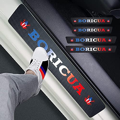 Hangoo 4pcs Puerto Rico Coqui Carbon Fiber Car Door Front/Rear Sill Plate Protectors Hangoo 4pcs Puerto Rico Coqui Carbon Fiber Car Door Front/Rear Sill Plate Protectors