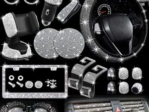 27 PCs Bling Car Accessories Set for Women