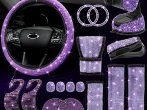 19pcs Purple Bling Car Accessories