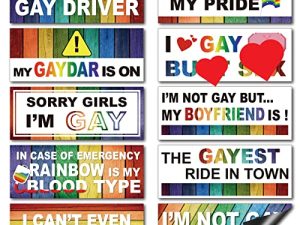 10 Pcs Magnetic Bumper Decals Funny Car Decals Rainbow Bumper Stickers Prank Car Stickers Colorful Car Accessories for Truck Car Vehicle Luggage Window Refrigerator(Stylish Style