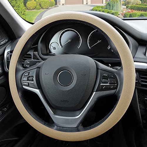 FH Group FH3001BEIGE Universal Fit Silicone Snake Pattern with Massaging Grip Beige Steering Wheel Cover fits most Cars FH Group FH3001BEIGE Universal Fit Silicone Snake Pattern with Massaging Grip Beige Steering Wheel Cover fits most Cars