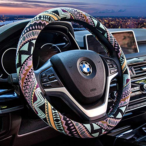Valleycomfy Cloth Steering Wheel Covers for Women Bohemian Universal 15 inch Baja Blanket Enthic Maya Valleycomfy Cloth Steering Wheel Covers for Women Bohemian Universal 15 inch Baja Blanket Enthic Maya
