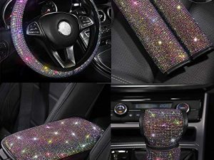 5 Pack Colorful Bling Car Accessories Set for Women