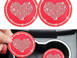 2pcs Red Bling Car Cup Holder Coaster