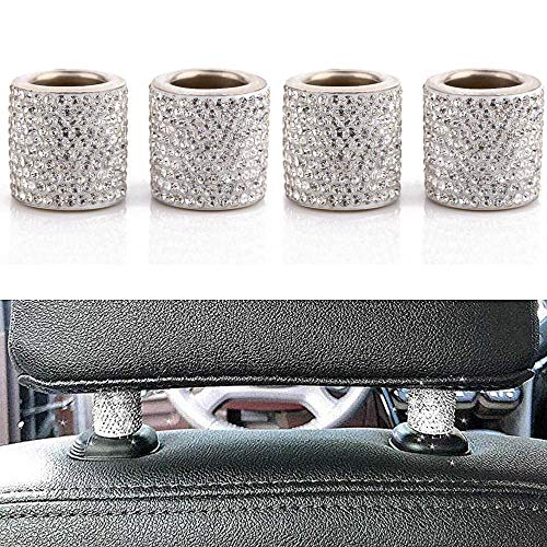 LEIWOOR 4 Pack Car Headrest Collars,Car Head Rest Collars Rings Decor Bling Bling Crystal Diamond Ice for Car SUV Truck Interior Decoration (White) LEIWOOR 4 Pack Car Headrest Collars,Car Head Rest Collars Rings Decor Bling Bling Crystal Diamond Ice for Car SUV Truck Interior Decoration (White)