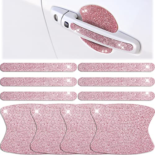 Frienda 10 Pieces Bling Car Door Handle Protector Rhinestone Universal Car Handle Cover Reflective Bling Car Handle Cover Car Door Bowl Protection for Car Laptops Decoration (Pink) Frienda 10 Pieces Bling Car Door Handle Protector Rhinestone Universal Car Handle Cover Reflective Bling Car Handle Cover Car Door Bowl Protection for Car Laptops Decoration (Pink)